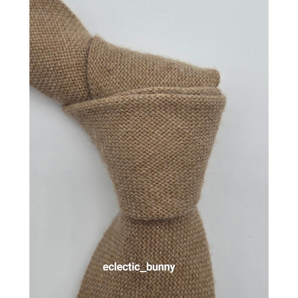 Necktie Tan Solid Textured 100% Acrylic France